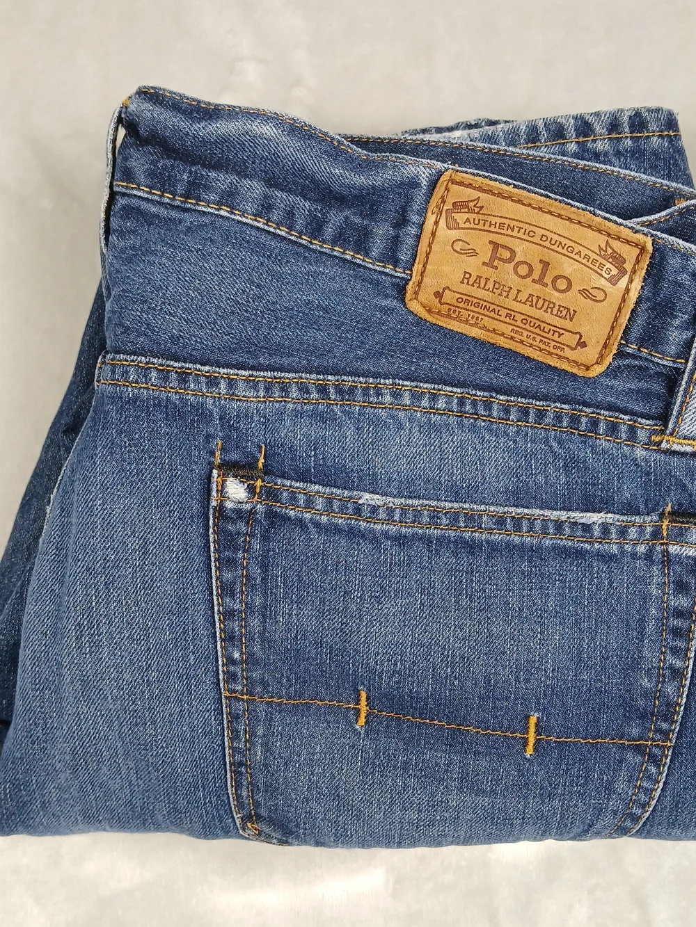 Polo Ralph Lauren Bootcut Jeans 34x30 Men's Whiskering Honeycomb Fading